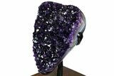 Amethyst Geode Section on Metal/Wood Stand - Uruguay #139816-4